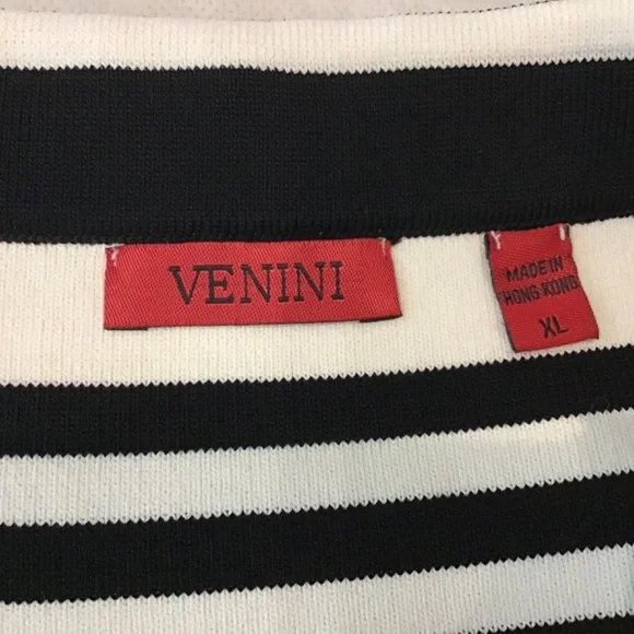 🖤 Venini Black & White Striped Sweater | Size XL 🖤 - Picture 3 of 5